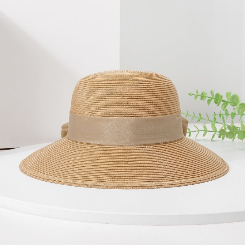 Straw Hat Sun Hat with Big Bow