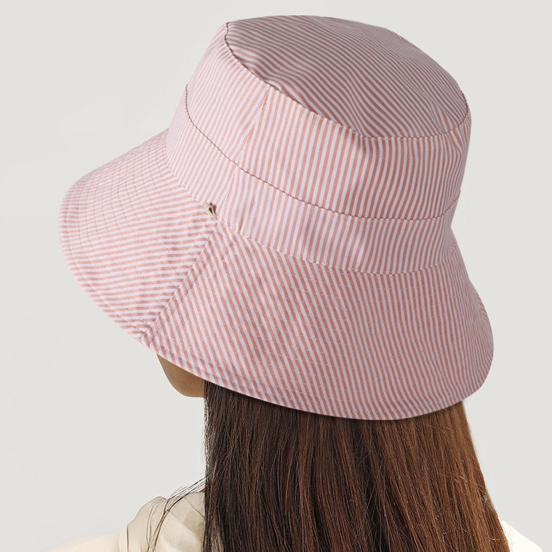 Double-Sided Striped Quick-Drying Sun Hat Bucket Hat