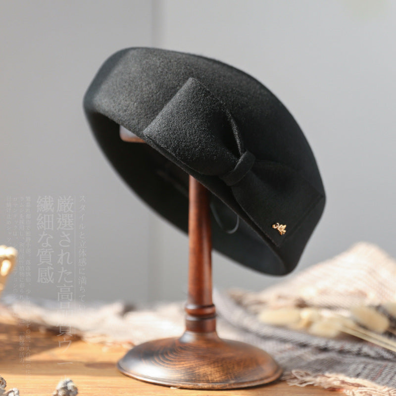 Simple Stewardess Beret with Bow