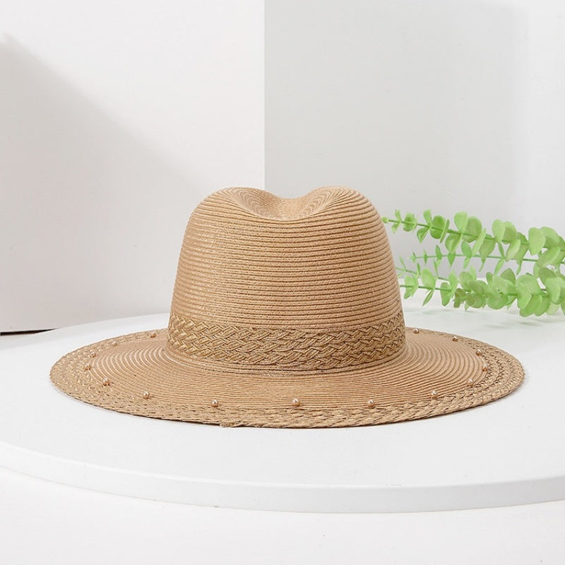 Sun Hat Straw Hat with Beads