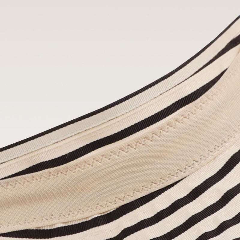 Foldable Striped Sun Hat with Empty Top