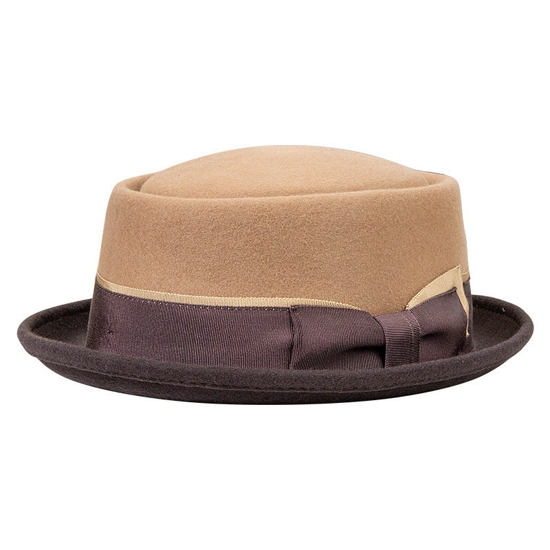 Felt Rolled-up Top Hat with Bow