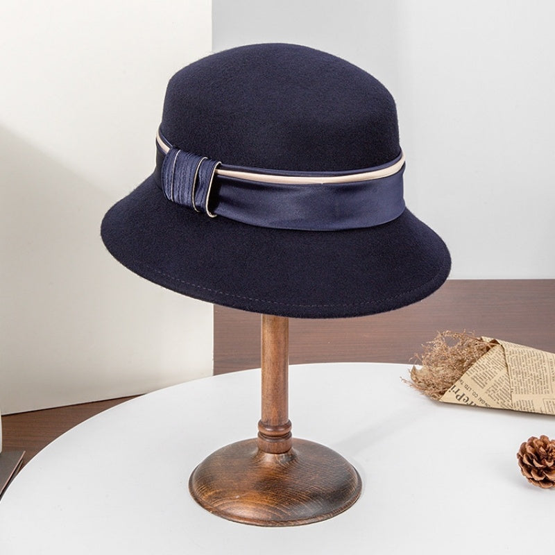 Felt Top Hat Satin with Webbing Decoration