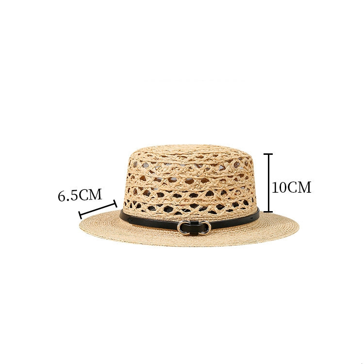 Bowler Hat Straw Hat with Black Leather Band
