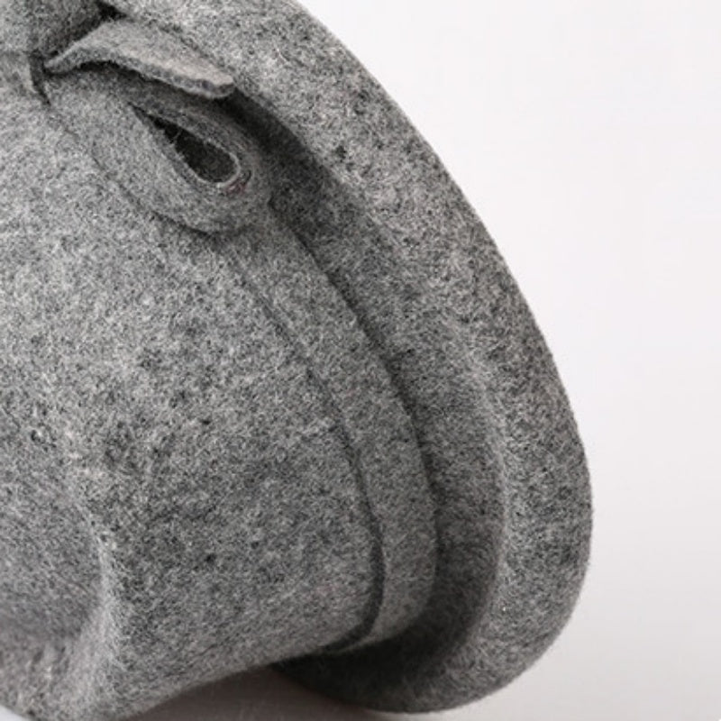 Felt Rolled Brim Top Hat with Felt Bow