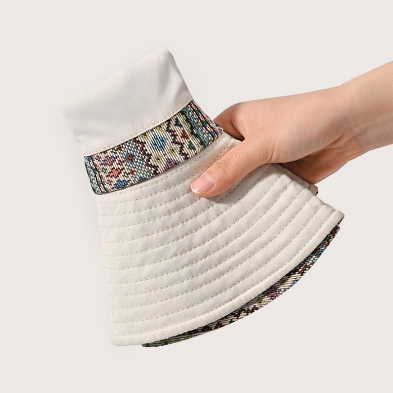 Sun Hat with Jacquard Design