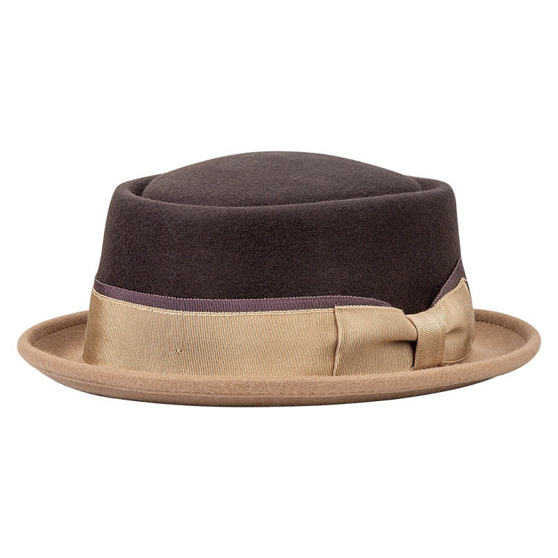 Felt Rolled-up Top Hat with Bow