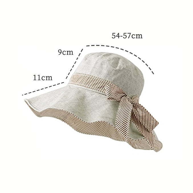 Striped Bow Sun Hat