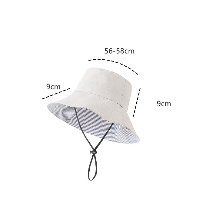 Double-Sided Striped Quick-Drying Sun Hat Bucket Hat