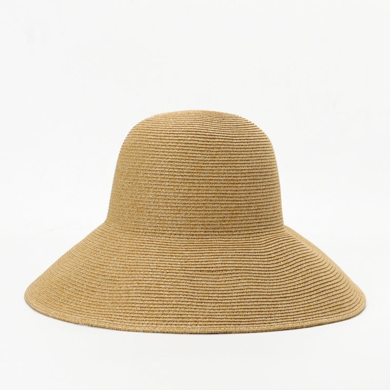 Straw Hat with Floral Lace Embroidery