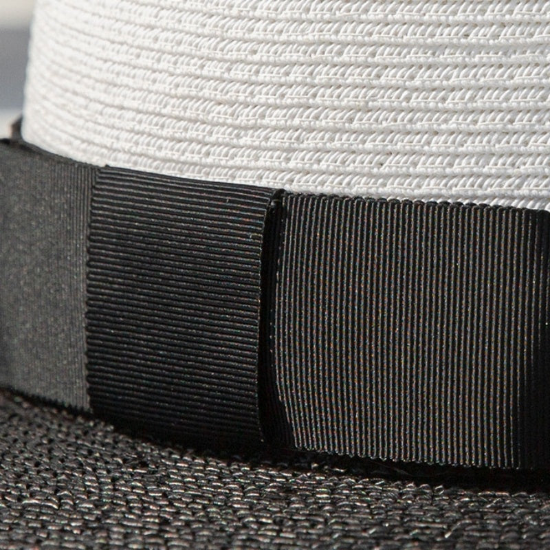 Top Hat Sun Hat Black Brim with Bow Webbing