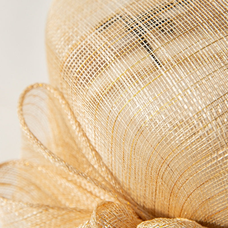 Sun Hat with Flower and Bow Decorations