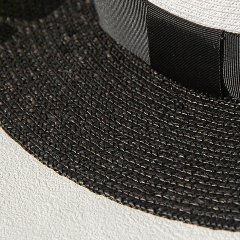 Top Hat Sun Hat Black Brim with Bow Webbing