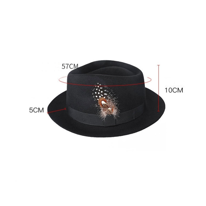 Felt Top Hat with Feather Decoration