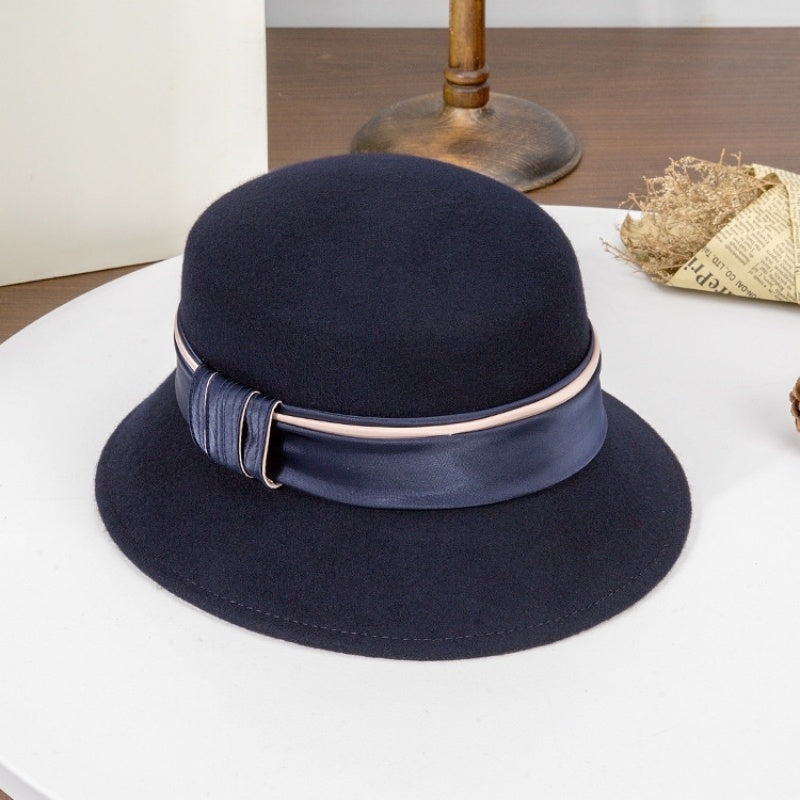 Felt Top Hat Satin with Webbing Decoration