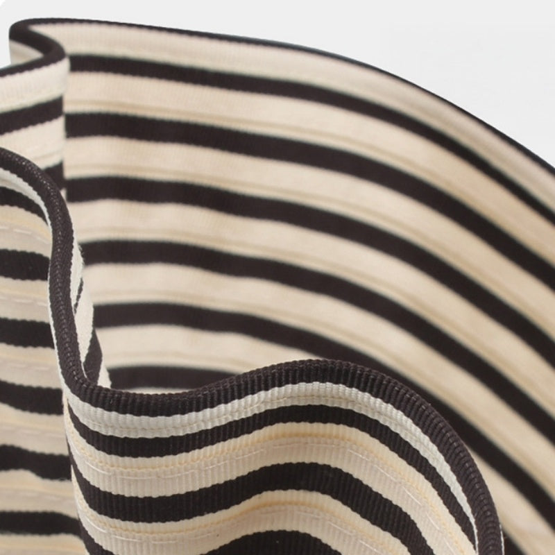Foldable Striped Sun Hat with Empty Top