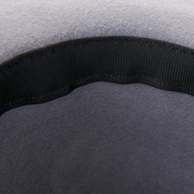 Light Grey Felt Wide Brim Top Hat with Webbing