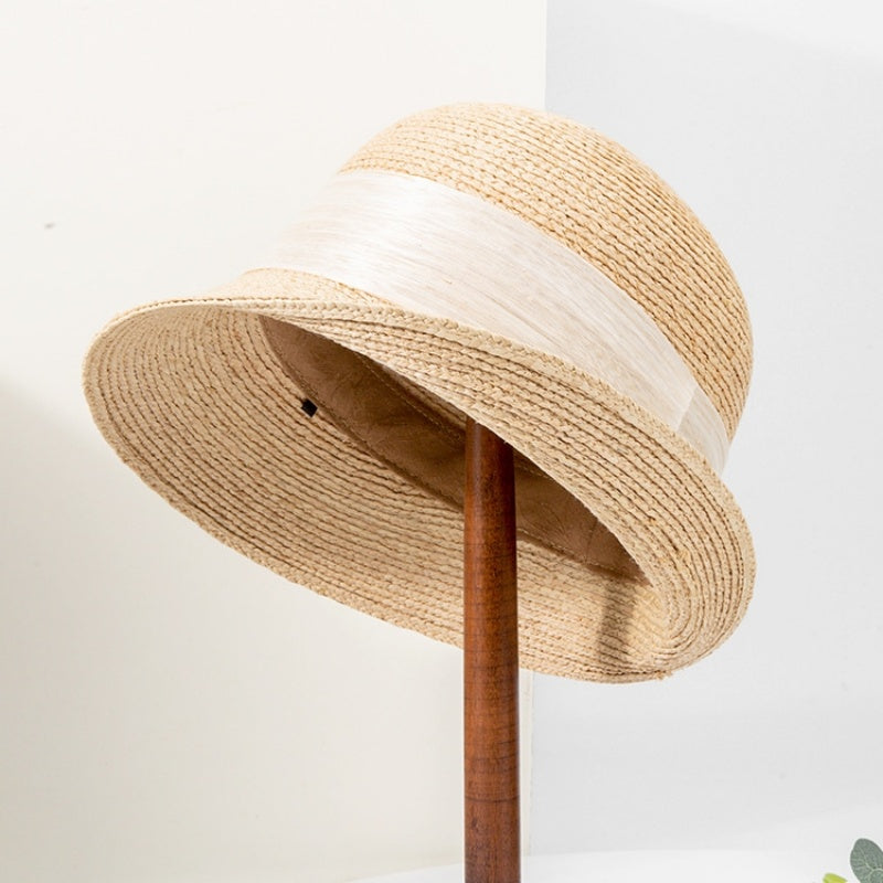 Simple Straw Hat Sun Hat with Webbing