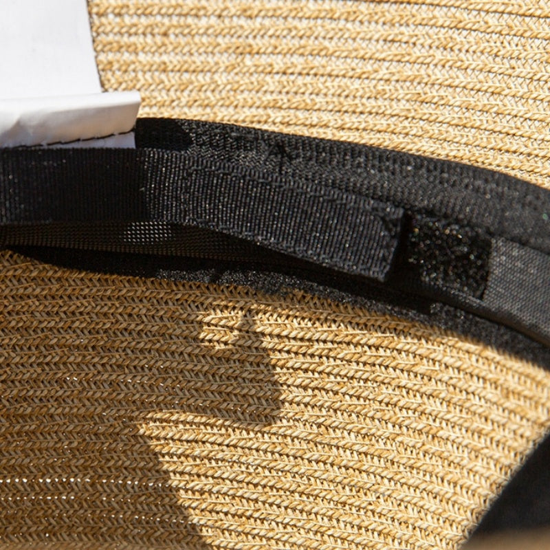 Straw Hat with Mesh Petal Decorative Strips