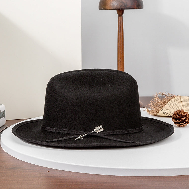 Felt Top Hat with Silver Arrows and Webbing Decorations