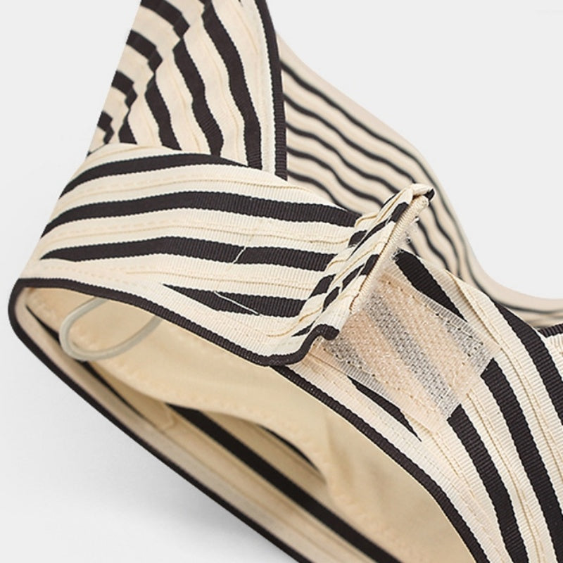 Foldable Striped Sun Hat with Empty Top