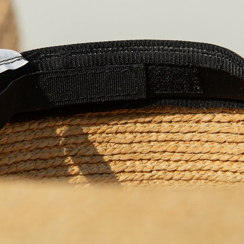 Straw Top Hat with Cambric Bow