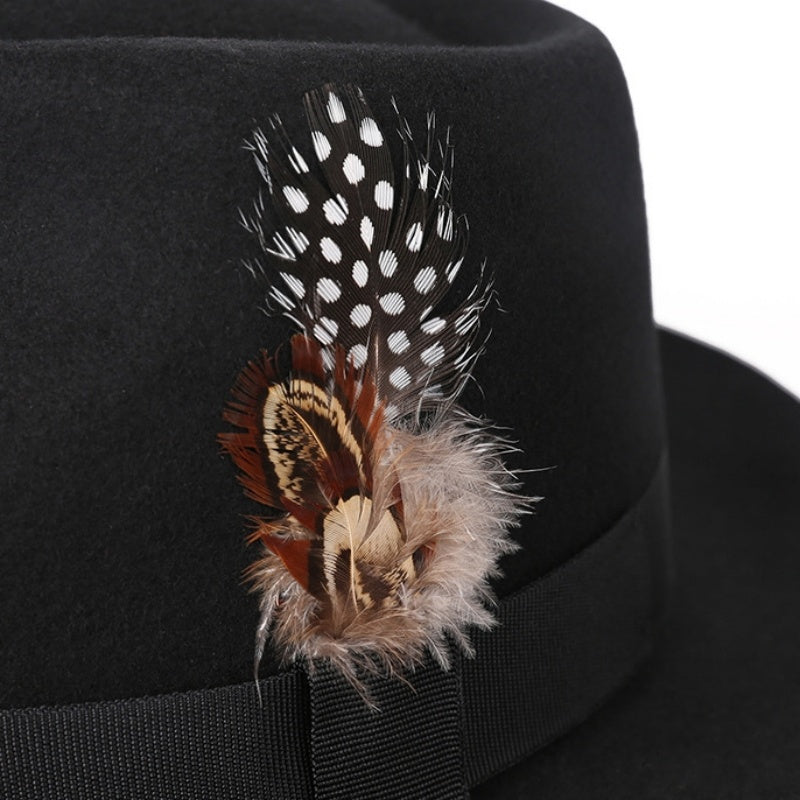 Felt Top Hat with Feather Decoration