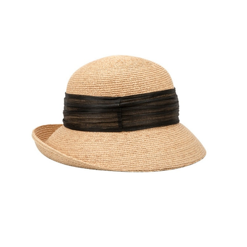 Straw Hat Sun Hat with Linen Webbing