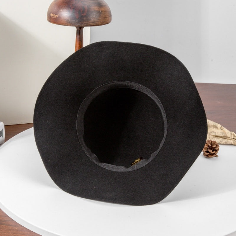 Felt Top Hat with Webbing and Feather
