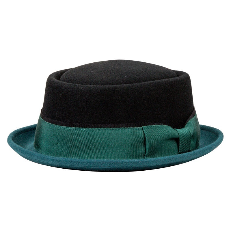 Felt Rolled-up Top Hat with Bow