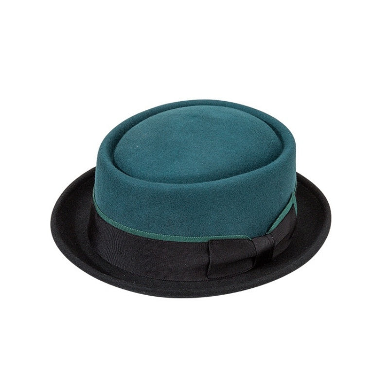 Felt Rolled-up Top Hat with Bow