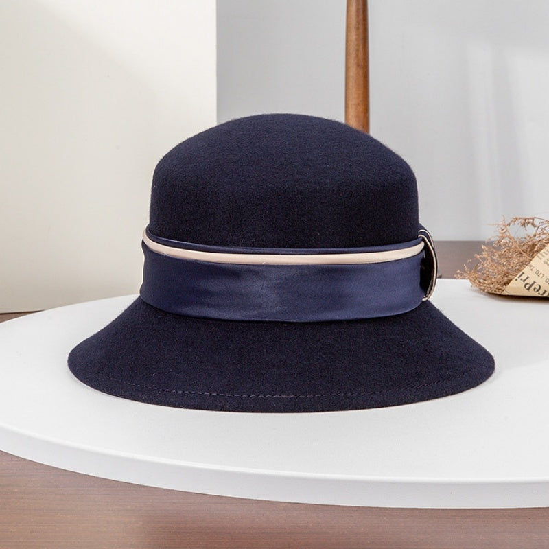 Felt Top Hat Satin with Webbing Decoration