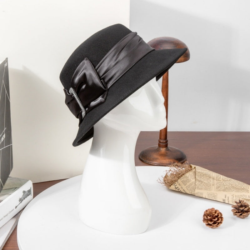 Felt Top Hat with Bow Ribbon