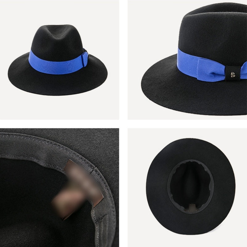 Felt Top Hat with Blue Webbing
