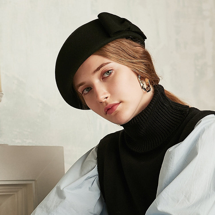 Simple Stewardess Beret with Bow