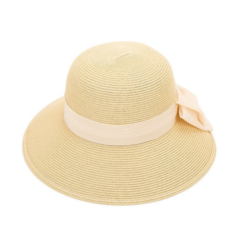 Straw Hat Sun Hat with Big Bow