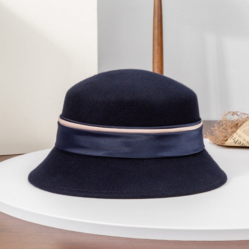 Felt Top Hat Satin with Webbing Decoration