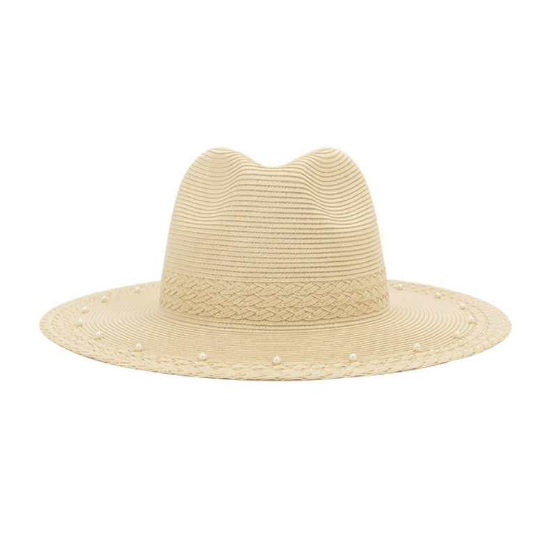Sun Hat Straw Hat with Beads