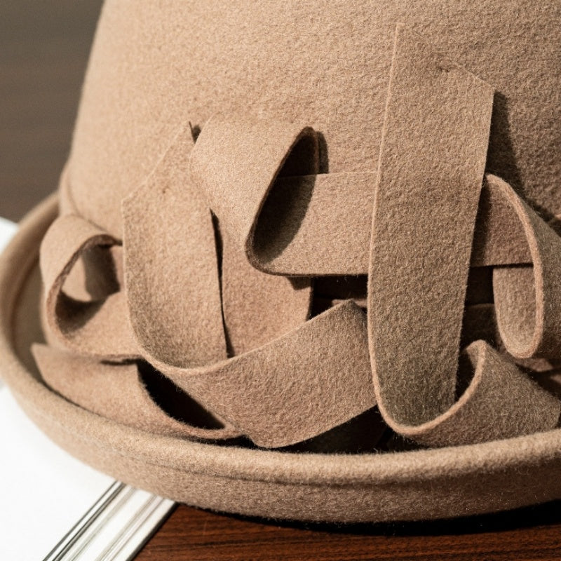 Felt Rolled Edge Top Hat with Felt Flower
