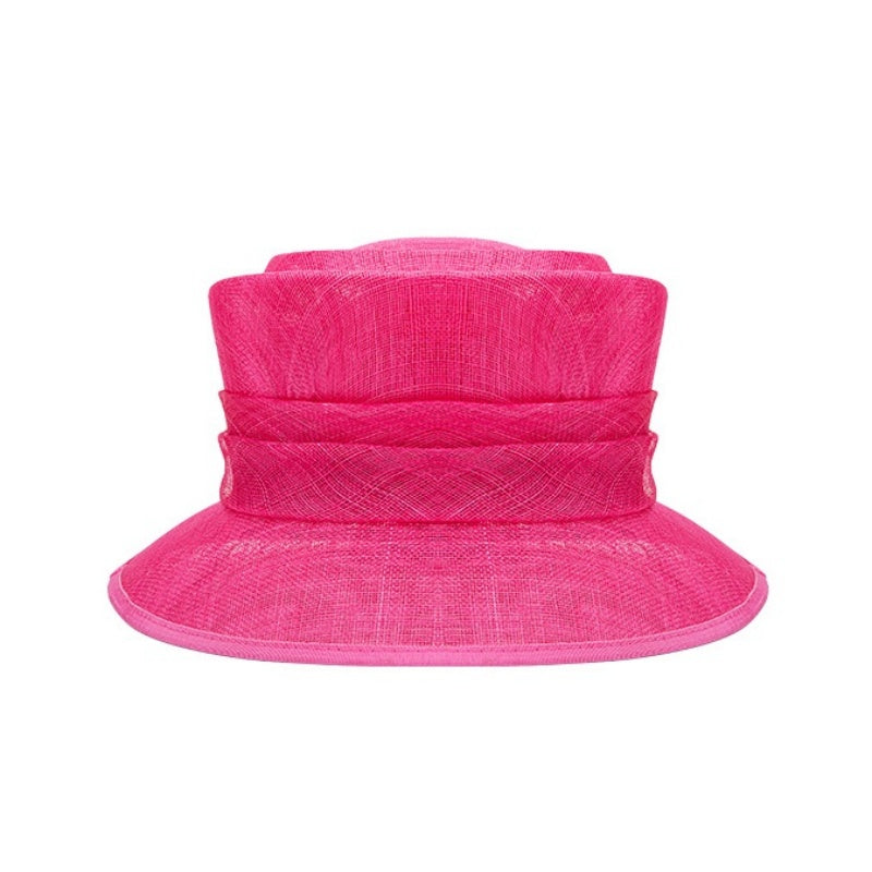 Linen Yarn Top Hat with Floral Decoration