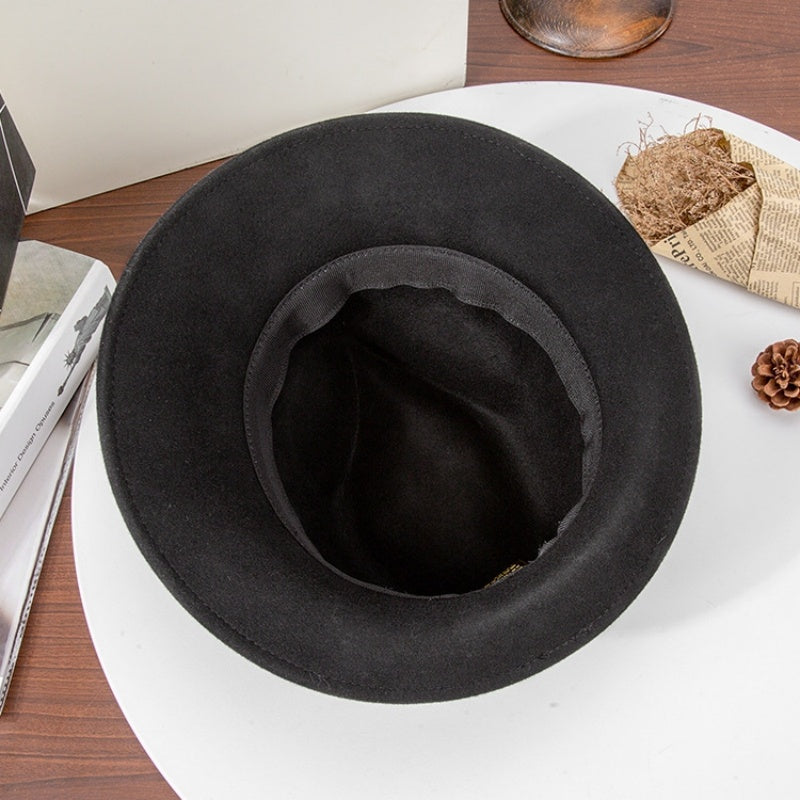 Felt Rolled Edge Top Hat with Felt Bow