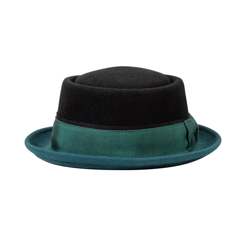 Felt Rolled-up Top Hat with Bow