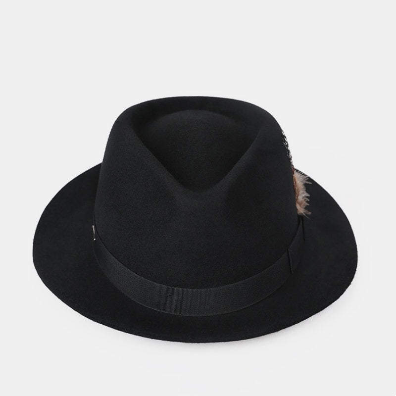 Felt Top Hat with Feather Decoration