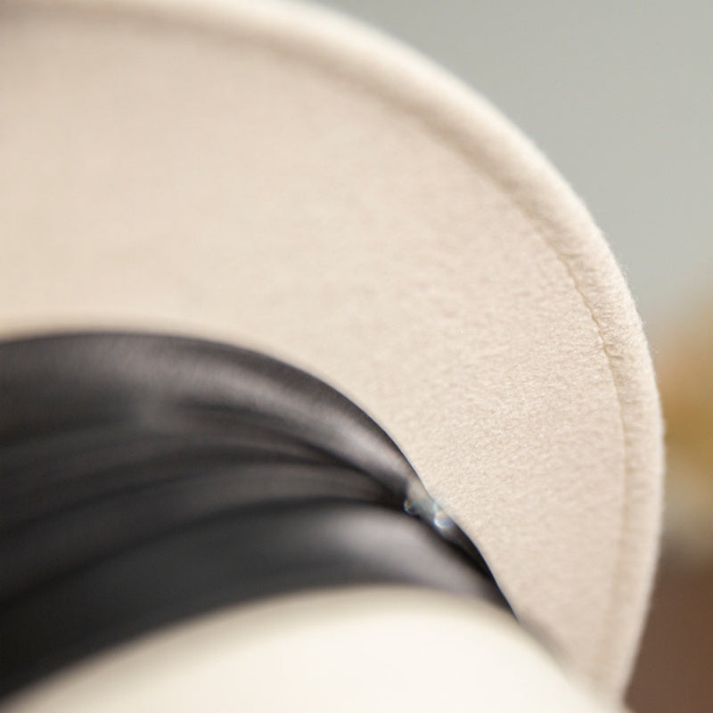 Felt Flat Top Hat with Bow Webbing and Crystal