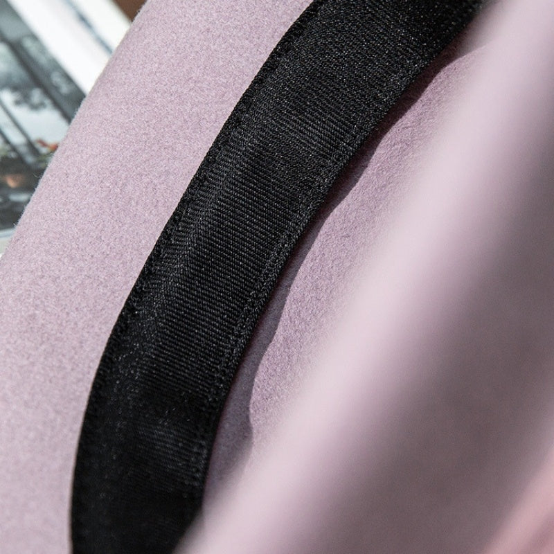 Felt Top Hat with Silk Linen Bow