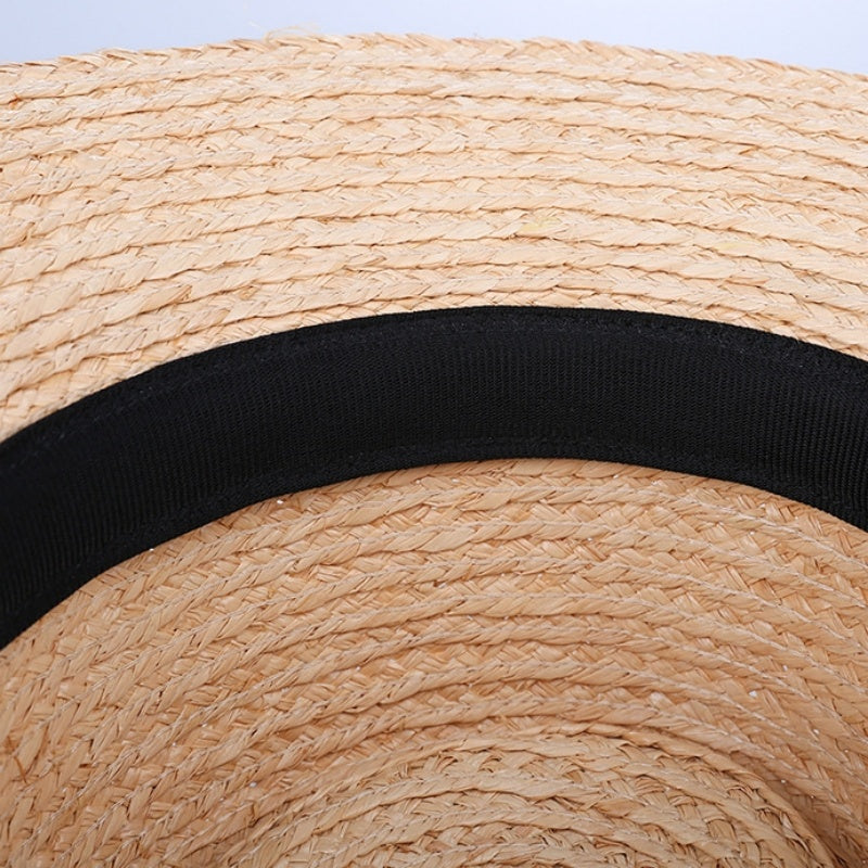 Straw Sun Hat with Webbing