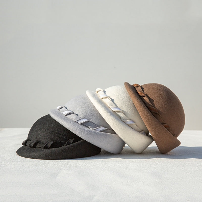 Felt Beret with Felt Strip Decoration