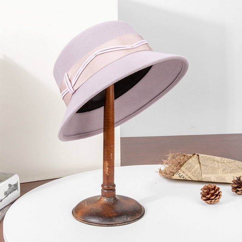 Felt Top Hat with Webbing and Pearl