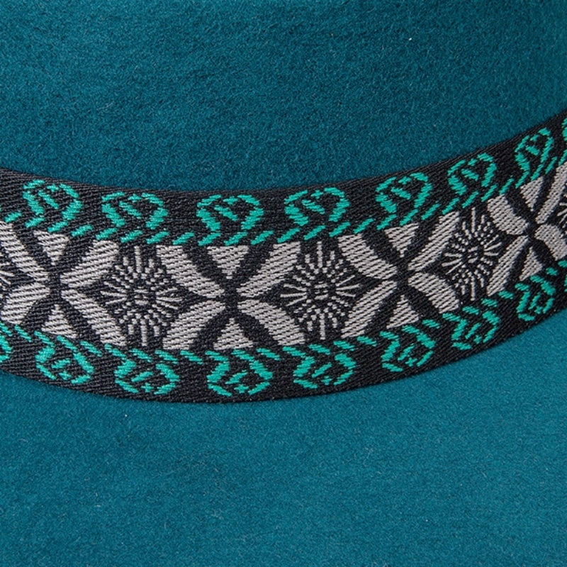 Felt Wide Brim Top Hats with Interwoven Line Splicing Webbing