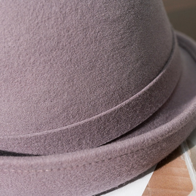 Felt Rolled Edge Top Hat with Felt Flower